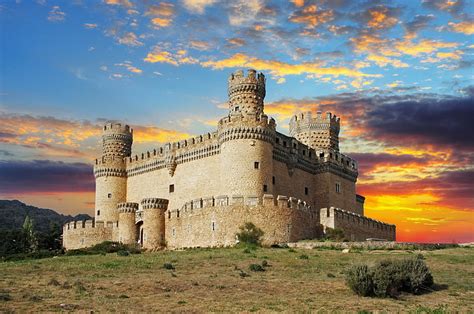 The Sky Clouds Sunset Castle The Evening Fortress Spain