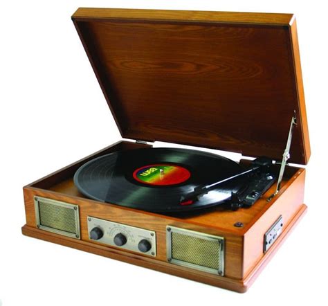 Steepletone Norwich Retro Record Player With Radio And Usb Playback Light