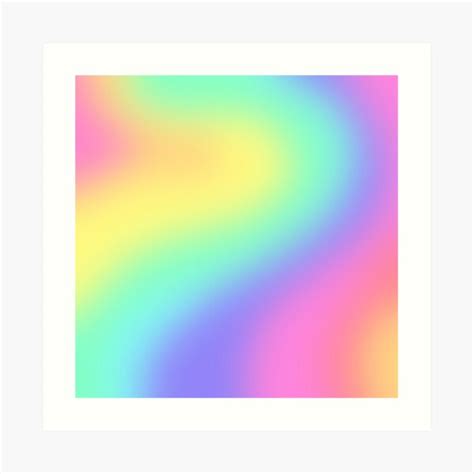 Pastel Rainbow Gradient Curvy Design Art Print For Sale By