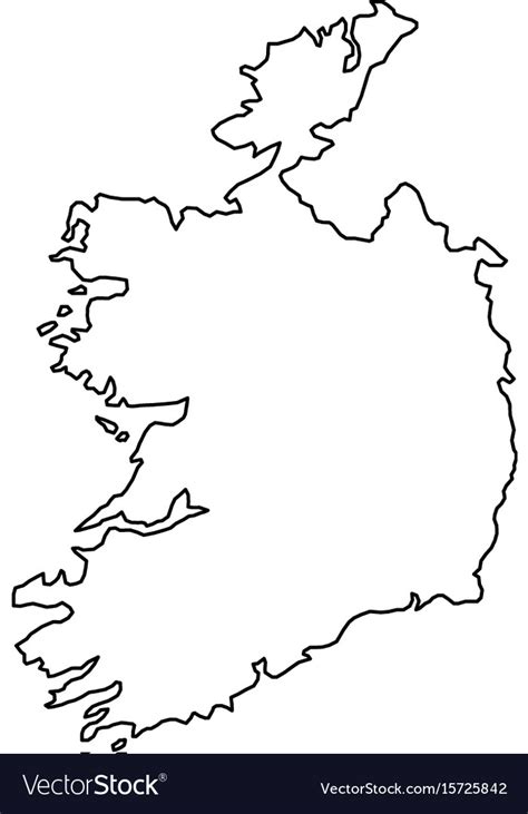 Ireland Map Of Black Contour Curves Of Royalty Free Vector