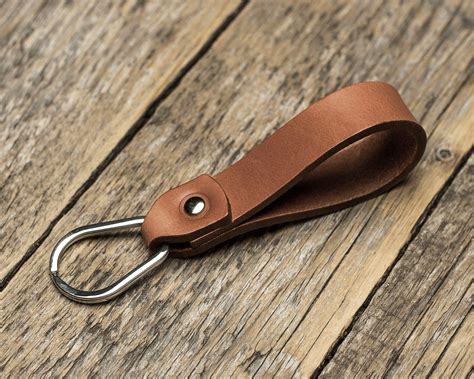 Personalized Leather Key Chain Custom Drop Shape Ring Monogrammed Key