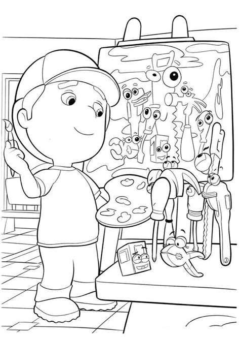 Desenho De Manny Pintando Quadro Para Colorir Tudodesenhos