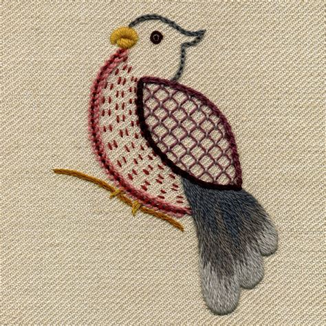 Little Bird Jacobean Crewel Work Embroidery Kit Laurelin