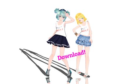 Mmd Tda Miku And Rin Fashionable Dl By Alesyakawiii On Deviantart