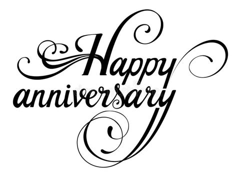 Happy Anniversary Custom Calligraphy Text Stock Vector Illustration