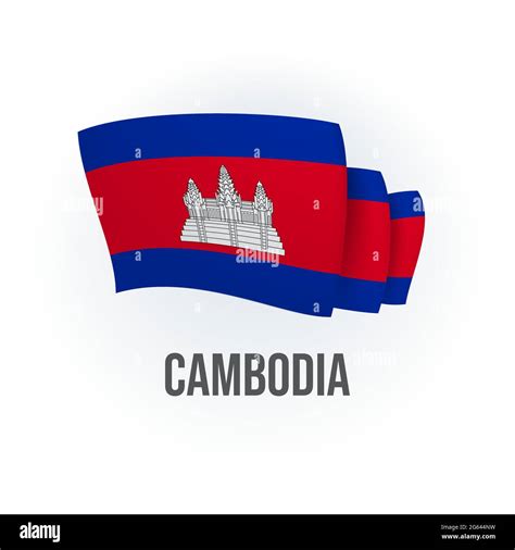 Vector Flag Of Cambodia Cambodian Waving Flag Vector Illustration