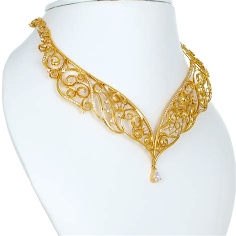 22kt Yellow Gold Necklace Ne0000898 Swarnamahal Jewellers Ltd