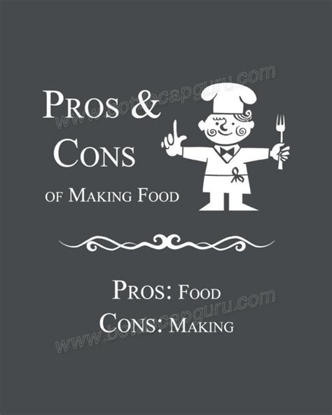 Pros And Cons Of Making Food Funny Kitchen Decor Cooking Etsy