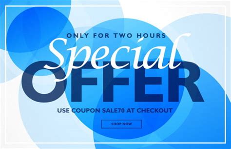 Special Offer Banner Design Template With Blue Circles Backgroun Eps