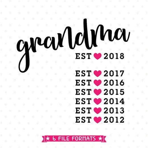 T For Grandma Grandmother Svg New Grandma Shirt Iron On Etsy