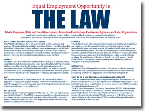 “eeo Is The Law” Poster Behave At Work