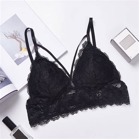 Sexy Deep V Floral Lace Bras Bralette Intimates Thin Belt Lingerie Wirefree Seamless Underwear