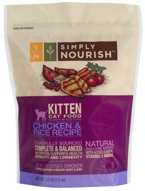 Enlarged Simply Nourish Kitten Cat Food Chicken Rice Recipe Kibble