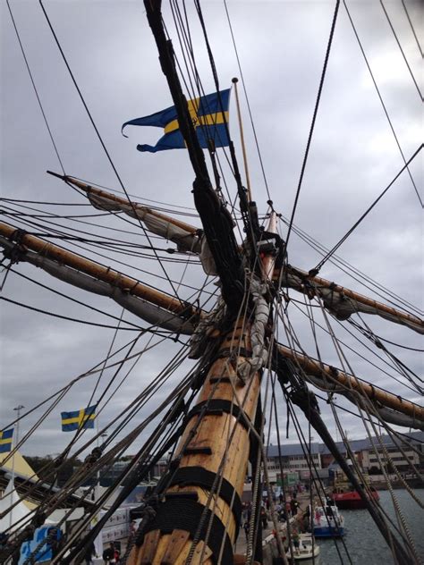 Ostindiefararen I Varbergs Hamn Ferris Utility Pole Sweden Sailing