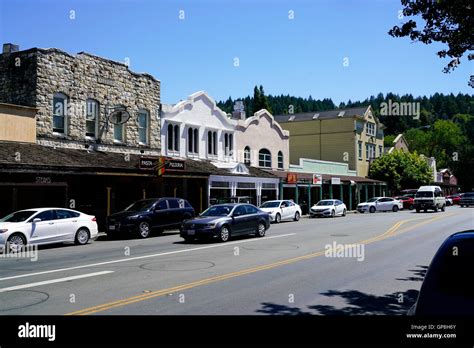 Downtown Calistoga In Napa Valley Wine Countrycaliforniausa Stock