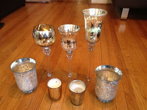 Mercury Glass Centerpieces For Sale 10 Each Or 45 For All 5 Large Mercury Glass Votives As