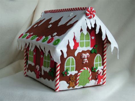 Gingerbread House Made Of Felt Felt Crafts Christmas Felt Christmas Decorations Christmas