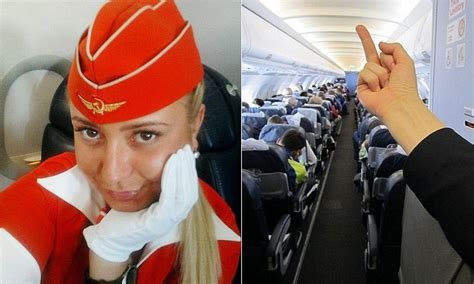 air hostess sacked after picture showing her giving passengers the finger goes viral daily