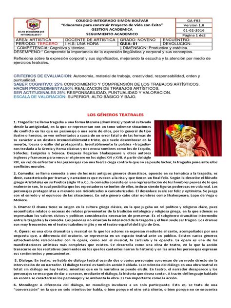 Artes 9° 3er P 2021 2 Pdf Teatro Tragedia