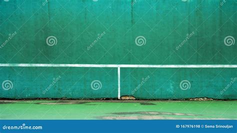 Green Tennis Court And Wall For Practice Stock Photo Image Of Empty