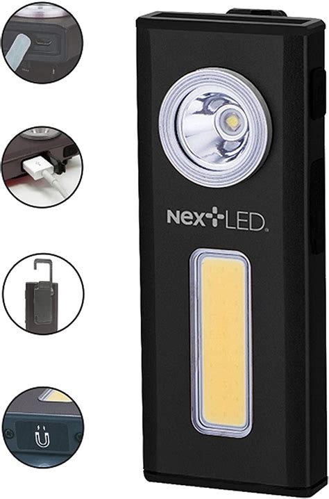 Nextled 500 Lumen Rechargeable Work Light Cob Led With Magnetic Base
