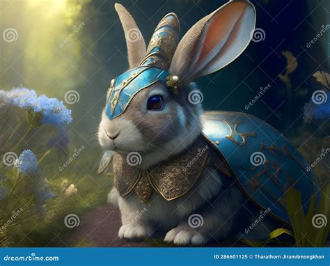 Realm of Whimsical Warrens: Extraordinary Fantasy Rabbit Artwork Stock