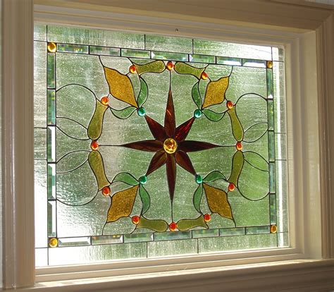 Custom Stained Glass Window In A Floral Design Long Island Custom Stained Glass