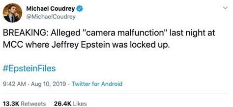 Jeffrey Epstein Camera Malfunction Proof To Rumor Emerges Weeks Later