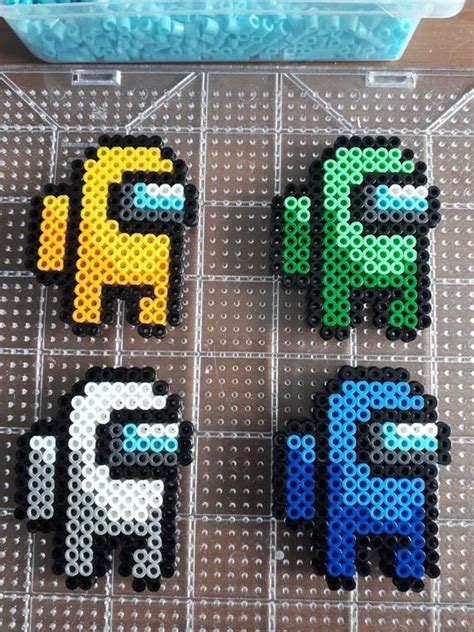 Among Us Magnets In 2021 Easy Perler Bead Patterns Hama Beads Design