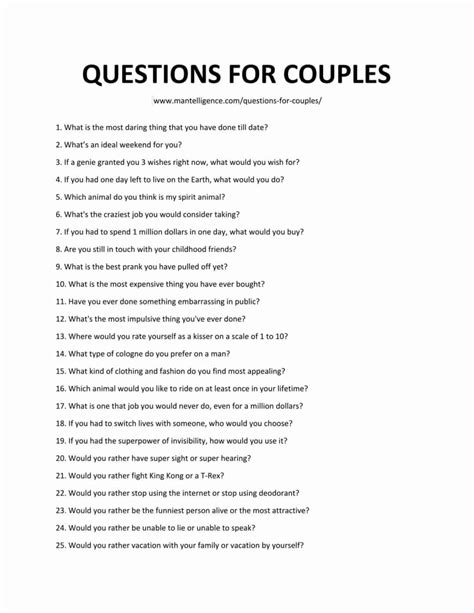 Question Games For Partners Tionquest