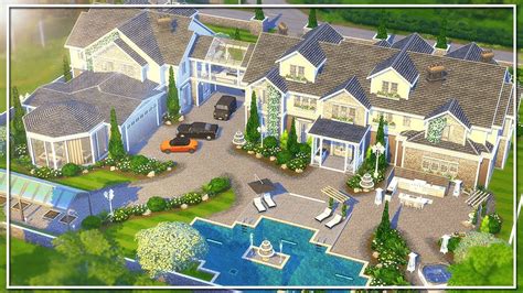 Luxury Mega Mansion The Sims 4 Speed Build No Cc Youtube