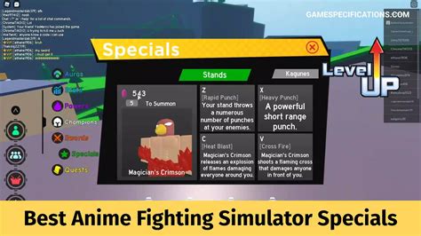 Best Anime Fighting Simulator Special Game Specifications