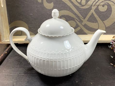Beautiful White Porcelain Teapot Cm Scherzer Bavaria Etsy Uk