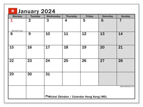 Kalender Januari 2024 Hong Kong Michel Zbinden Nl