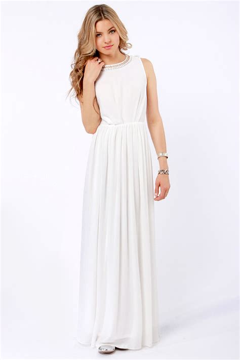 Pretty Ivory Dress Beaded Dress Maxi Dress 6900 Lulus