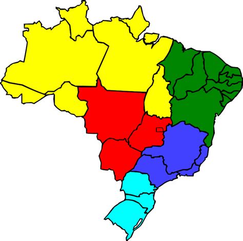 In case you don\'t find what you are looking for, use the top search bar to search again! Free Clipart: Colored map of Brazil | J_Alves
