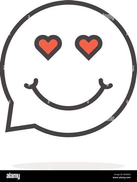 Thin Line Enamored Emoji Speech Bubble Logo Stock Vector Image And Art
