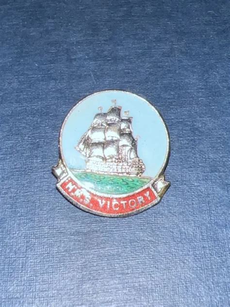 Vintage Hms Victory Metal And Enamel Pin Badge Brooch 621 Picclick