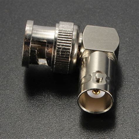 90 Degree Bnc Male Plug Adapter Gold Plated Pin To Bnc Female Jack Rf