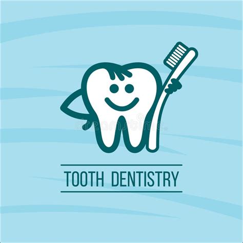 Dentist Tooth And Toothbrush Vector Logo Of The Dental Clinic Stock