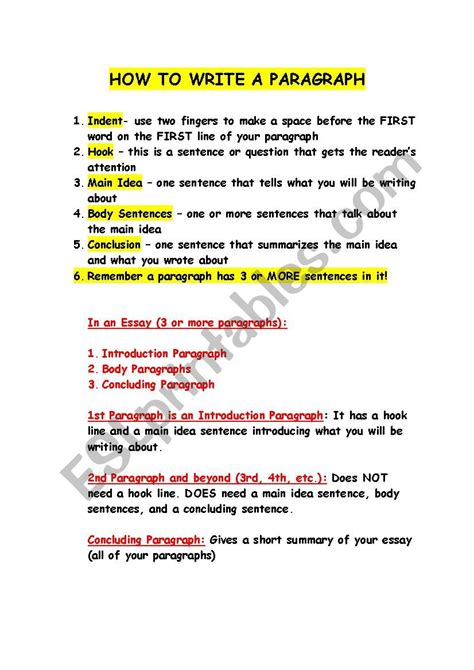 Esse For You English Paragraph Writing