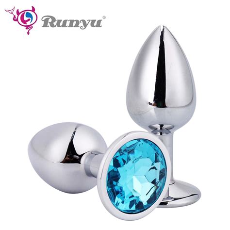 Smooth Touch Metal Anal Plug With Crystal Jewelry Butt Plug With Rhinestone No Vibrator Anal