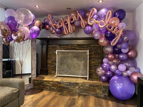 Purple Balloon Garland Purple Birthday Decorations Purple Party