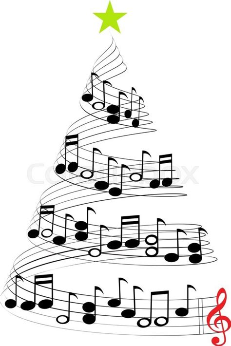 A Christmas Tree Of Musical Notes Stock Vector Colourbox