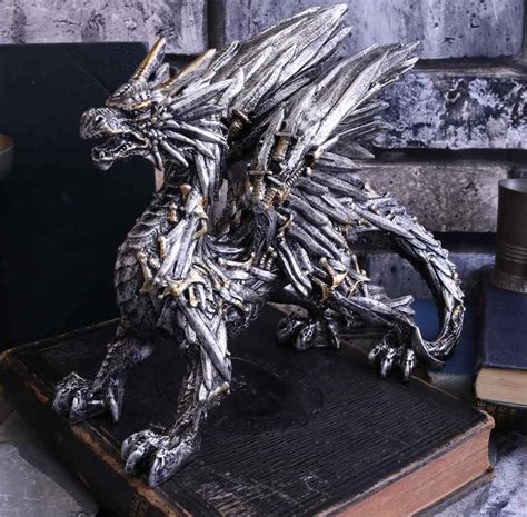 Swordwing Dragon Made From Swords Metallic Dragon Gothic Fantasy Store