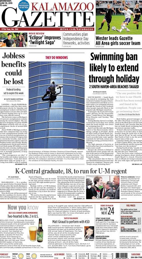 Gazette Newspaper Highlights Jobless Benefits Could Be Lost As Federal