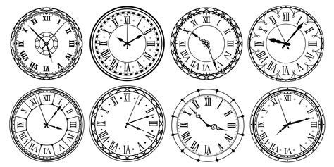 Vintage Clock Face Retro Clocks Watchface With Roman Numerals Ornate