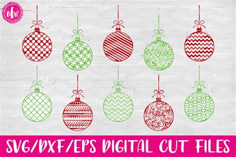 Pattern Christmas Ornaments - SVG, DXF, EPS Cut File (32686) | SVGs