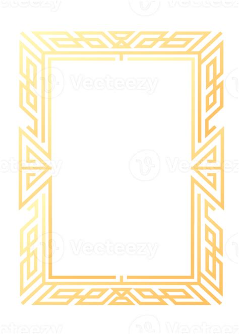 Abstract Rectangle Frame Vertical Rectangular Golden Framepng With