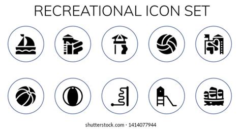Recreational Icon Set 10 Filled Recreational Stock Vector Royalty Free